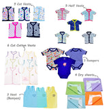Fareto Baby Boy's & Girl's Summer Hospital Essential Combo for New Born | Gift Pack | Baby Products | Maternity Essentials | Bedding Set (73 Items)(0-6 Months)(F711)
