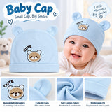 Fareto Baby Cute Bear Ear Baby Cap – Soft Cotton All Season Cap for Newborns & Infants, Pack of 3(F810)
