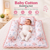 FARETO BABY BEDDING ESSENTIALS 1 NEST | 1 MATTRESS WITH NET | 1 CARRY BED | 1 BOLSTER SET | 1 CARRY BAG | 1 PORTABLE BED | 1 FEEDING PILLOW | 1 BLANKET (0-6M)(F807)