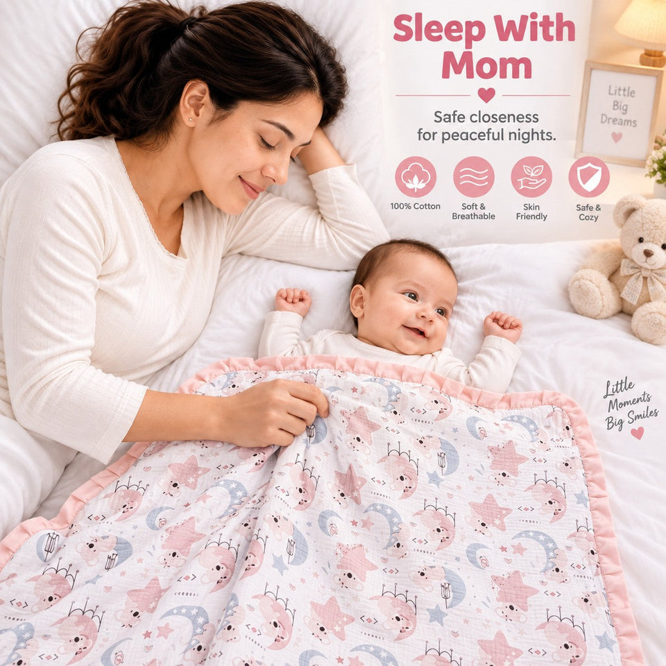 FARETO BABY BEDDING ESSENTIALS 1 NEST | 1 MATTRESS WITH NET | 1 CARRY BED | 1 BOLSTER SET | 1 CARRY BAG | 1 PORTABLE BED | 1 FEEDING PILLOW | 1 BLANKET (0-6M)(F807)