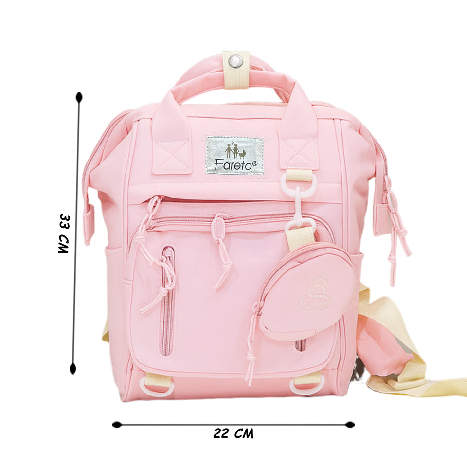 Fareto Multi-Pocket Diaper Bag – High quality Durable, Elegant Baby Care Bag with Insulation Layer & Quilted Front Design – Perfect for New Moms ( Pack of 1)