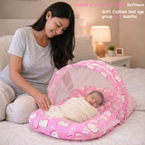 Fareto New Born Baby Combo of Mattress with Net | Sleeping Bag | 4 Pcs Bedding Set | 4 Sheets(0-6 Months)(F44)