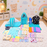 FARETO NEW BORN BABY PREMIUM QUALITY MONSOON AND SEMI WINTER SEASON  HOSPITAL ESSENTIALS 73 IN 1 (0-6 MONTHS) _ NURSERY BAG (F568)
