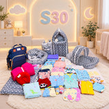 Fareto Premium Newborn Baby Winter Essentials Combo | 122-in-1 Gift Pack | Baby Products, Maternity Essentials & Bedding Set(0-6 Months)(F602)
