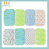 Fareto new born baby waterproof sheets with one side cloth(0-3Months)(Pack of 8)(Size: L-22Inchs, B-17Inchs)(Multicolored)