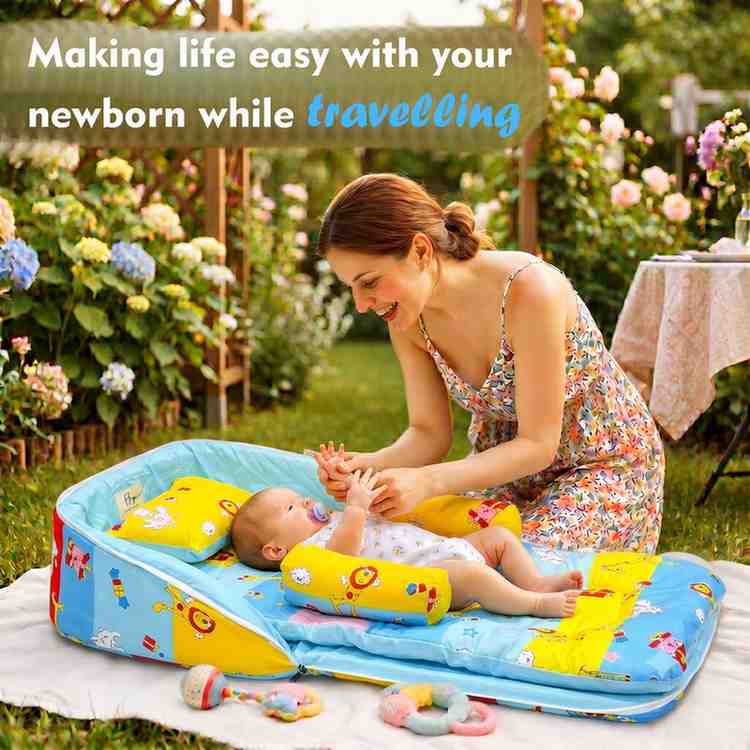 Fareto Baby Travel Friendly for Kids Portable Baby Comfortable Cushioning(0+6 Months)(F344)