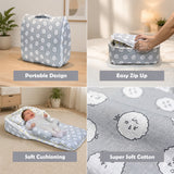 Fareto Baby Travel Friendly for Kids Portable Baby Comfortable Cushioning(0-12 Months)(Grey Ship)(F529)