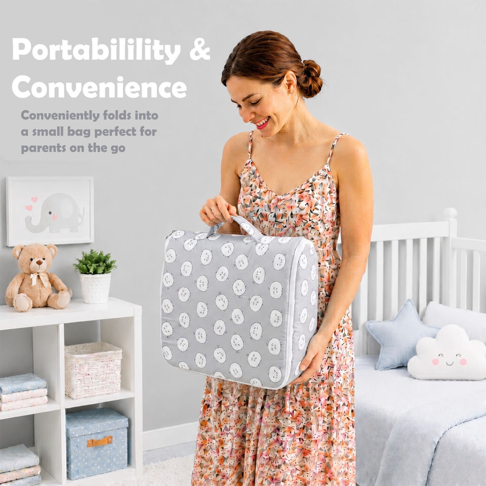 Fareto Baby Travel Friendly for Kids Portable Baby Comfortable Cushioning(0-12 Months)(Grey Ship)(F529)