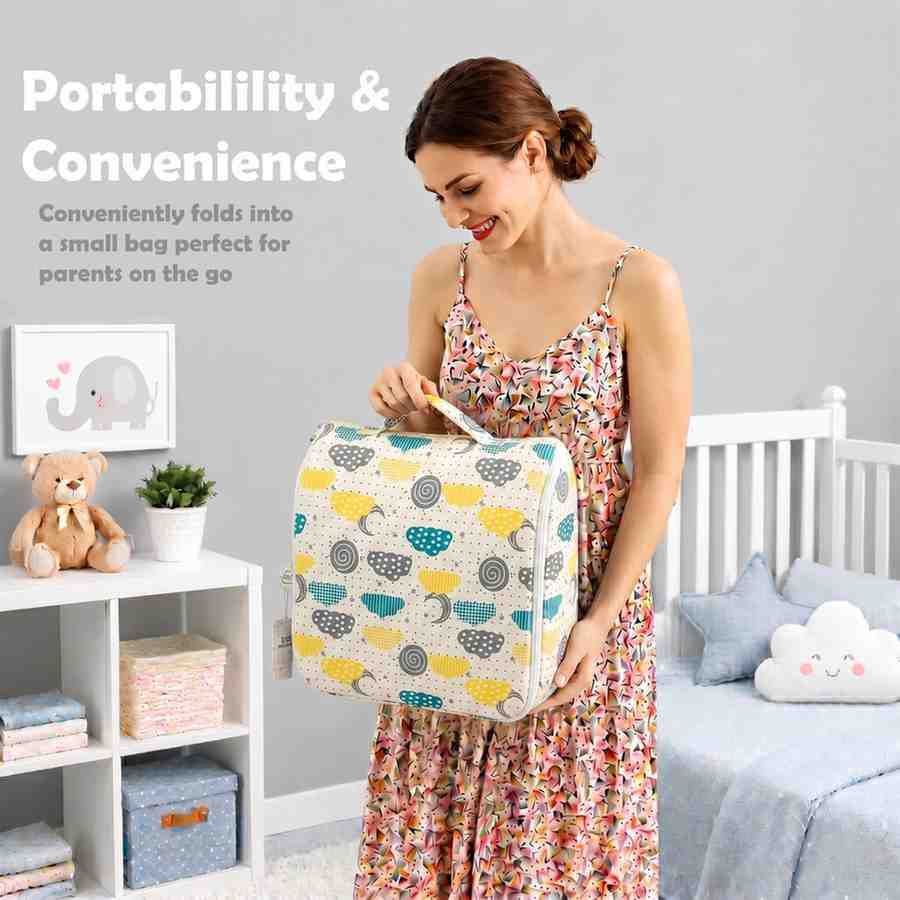 Fareto Baby Travel Friendly for Kids Portable Baby Comfortable Cushioning(0+6 Months)(Spiral cloud Grey)(F305)