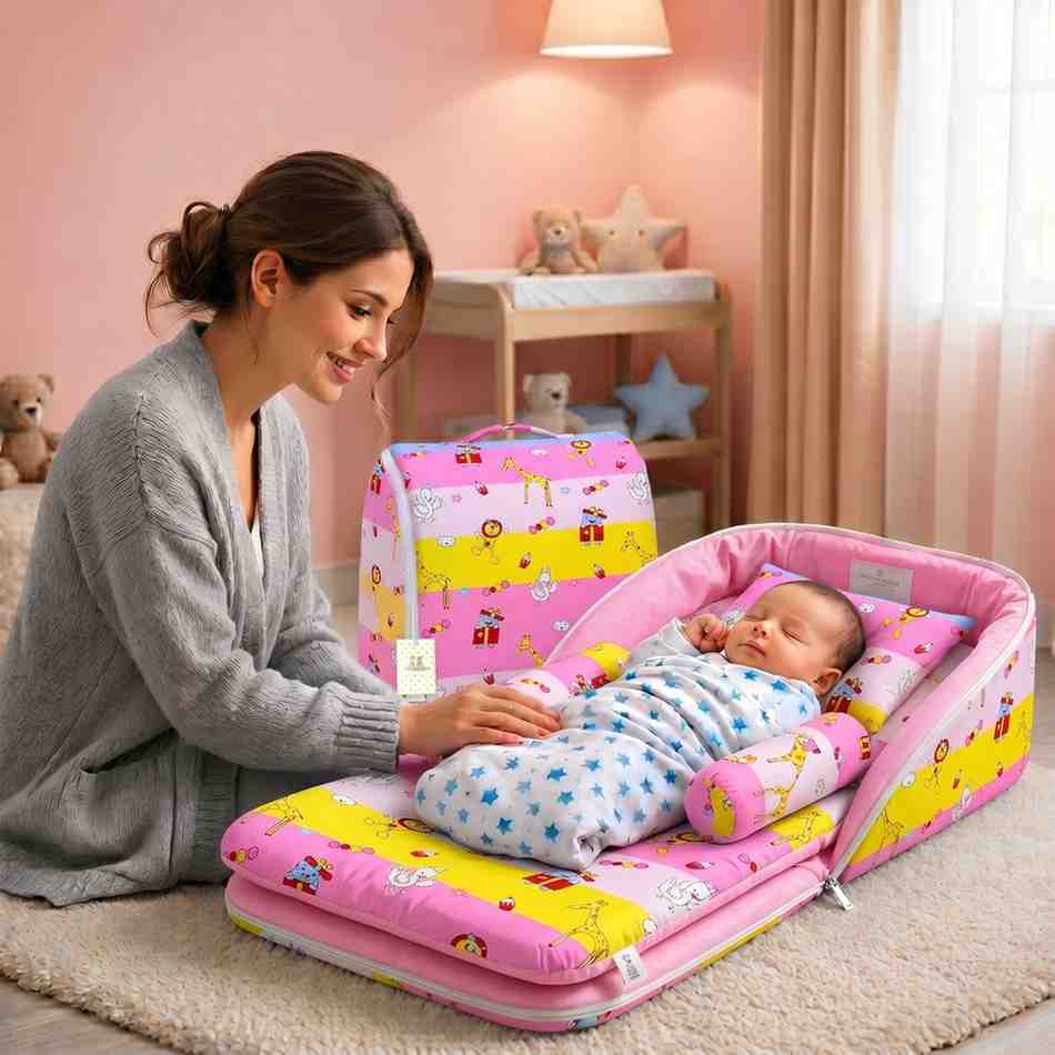 Fareto Baby Travel Friendly for Kids Portable Baby Comfortable Cushioning(0+6 Months)(F344)