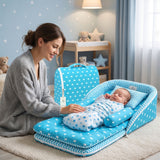 Fareto Baby Travel Friendly for Kids Portable Baby Comfortable Cushioning(0+6 Months)(Crown blue)(F255)