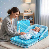 Fareto Baby Travel Friendly for Kids Portable Baby Comfortable Cushioning(0+6 Months)(Crown blue)(F255)