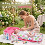 Fareto Baby Travel Friendly for Kids Portable Baby Comfortable Cushioning(0+6 Months)(Spiral cloud Peach)
