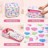 Fareto Baby Travel Friendly for Kids Portable Baby Comfortable Cushioning(0+6 Months)(Spiral cloud Peach)