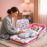 Fareto Baby Travel Friendly for Kids Portable Baby Comfortable Cushioning(0+6 Months)(Spiral cloud Peach)