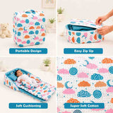 Fareto Baby Travel Friendly for Kids Portable Baby Comfortable Cushioning(0+6 Months)(Sprial cloud Pista green)(F303)