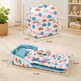 Fareto Baby Travel Friendly for Kids Portable Baby Comfortable Cushioning(0+6 Months)(Sprial cloud Pista green)(F303)
