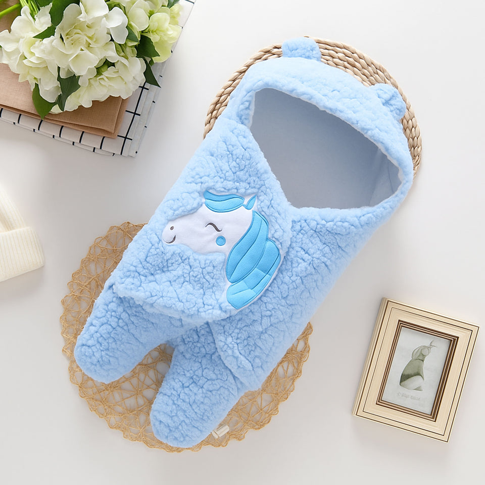 Fareto Hooded Baby sleeping bag | Carry Nest | Bath Robe For Newborns – Super Soft Absorbent Fleece Wrapper ( 0–6 Months)(F643)