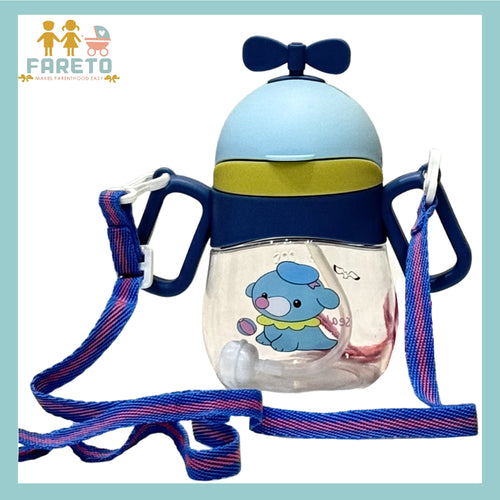 Fareto baby Little Spout Sipper for Infant/Toddler,370ml,Anti-Spill Sippy Cup with Soft Silicone Spout BPA Free,(pack of 1)(Colours And Designs May Vary)