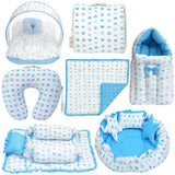 Fareto Baby bedding Essentials 1 Nest | 1 Mattress with net | 1 Carry bed | 1 Bolster set | 1 Carry bag | 1 Portable bed | 1 Feeding pillow | 1 Blanket (0-6M)