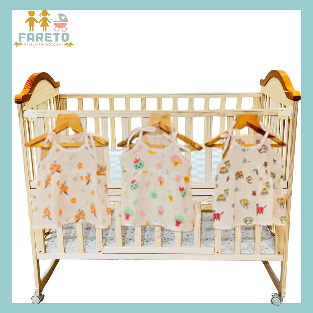 FARETO NEW BORN BABY PURELY MUSLINE  ALINE JHABLA FROCK (PACK OF 3)