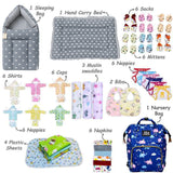 Fareto New Born Baby Premium Summer Essentials 54 In 1 Hospital  Combo (0-6 Months)(F60)