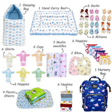 Fareto New Born Baby Premium Summer Essentials 54 In 1 Hospital  Combo (0-6 Months)(Crown Orange)(F191)