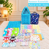 Fareto New Born Baby Premium Summer Essentials 54 In 1 Hospital  Combo (0-6 Months)(F60)