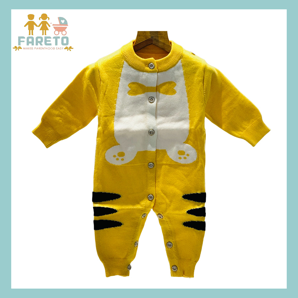 Fareto New Born Baby Sweater Material Winter Wollen Rompers (Pack of 1)