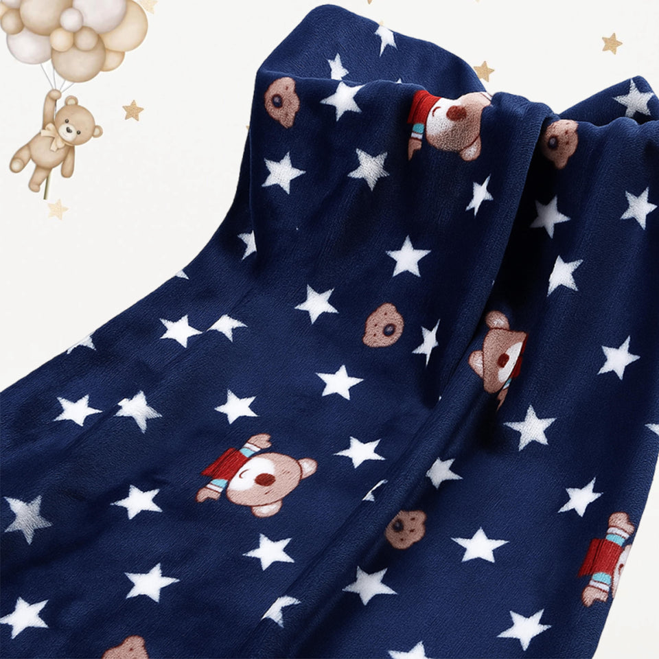 Fareto  Newborn Baby Super Soft Big Size Blanket for Boys & Girls | Hooded Flannel Wrapper for( 0-12 Months)  (92x85 CM) ( Pack of 1)(F599)