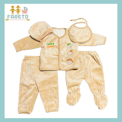 Fareto New Born Baby Winter Season Clothing Set Pack Of 1 (0-3 Months)(Colors May Vary)