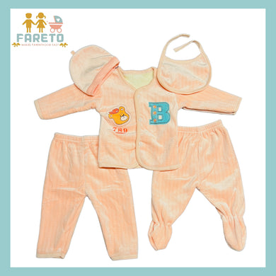 Fareto New Born Baby Winter Season Clothing Set Pack Of 1 (0-3 Months)(Colors May Vary)