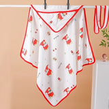 Fareto New Born Baby Muslin Hood Blanket Cum Baby Wrapper with Belt,Cotton,Organic,Super Soft,White,( Pack of 1 ) (0-1 Years )(87 X 87 CM)(F597)