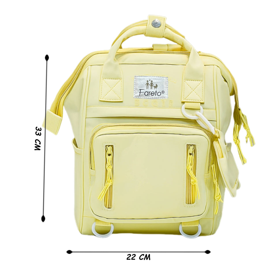 Fareto Multi-Pocket Diaper Bag – High quality Durable, Elegant Baby Care Bag with Insulation Layer & Quilted Front Design – Perfect for New Moms ( Pack of 1)