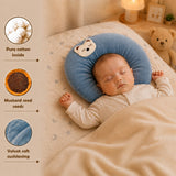 Fareto New Born Baby U-Shaped Super Soft Mustard Pillow(0-3 Months)(L-25CM, B-25CM)(F205)
