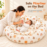 Fareto Newborn Baby 100% Muslin Cotton Bedding Set Combo | Sleeping Bag | Mattress with Net | Nest | Blanket | Hand Carry Bed & Bolster Set | (0-6 Months)(F812)