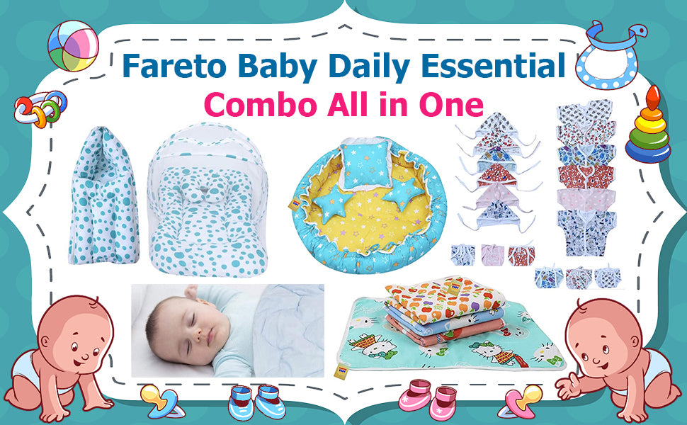 Fareto Baby Daily Essential Combo All in One(Total Items: 30)(0-6 Months)