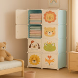 Fareto Kids Modular Wardrobe with Cute Animal Prints – DIY Plastic Storage Cabinet for Baby Clothes, Toys & Essentials | Lightweight, Durable & Easy to Assemble (L142 × W72 cm)(Pack of 1)