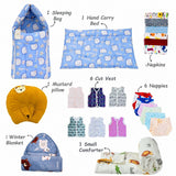 FARETO NEW BORN BABY MONSOON SEASON HOSPITAL ESSENTIALS PACK OF 66 ITEMS (0-6 MONTHS)(F396)
