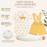 Fareto Cotton Dungaree & T-Shirt Clothing Set for Baby | Party Wear & Casual Dress for Unisex Baby(F314)