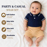 Fareto Cotton T-Shirt With Shorts FormalSet for Baby | Party Wear & Casual Dress for Baby Boys & Baby Girls