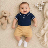 Fareto Cotton T-Shirt With Shorts FormalSet for Baby | Party Wear & Casual Dress for Baby Boys & Baby Girls