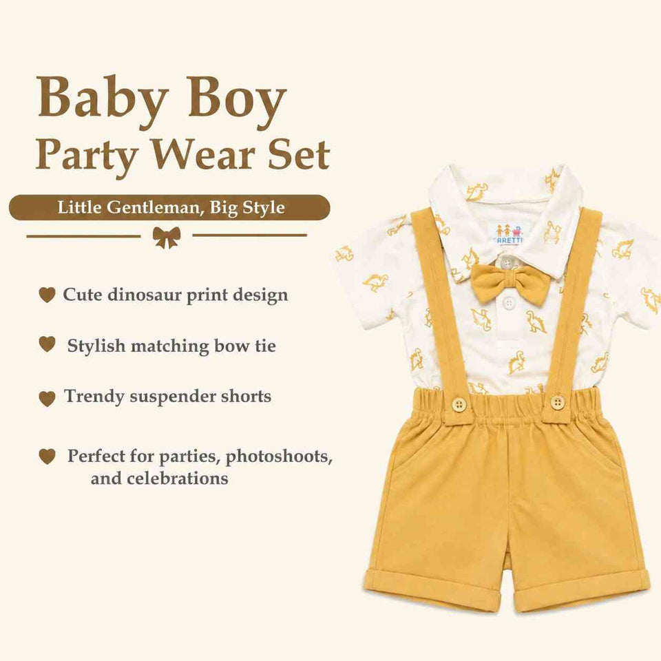 Fareto Cotton Dungaree & T-Shirt Clothing Set for Baby | Party Wear & Casual Dress for Unisex Baby(F314)