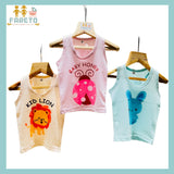 Fareto New Born Baby Cut Vest (Baniyan) Pack of 3