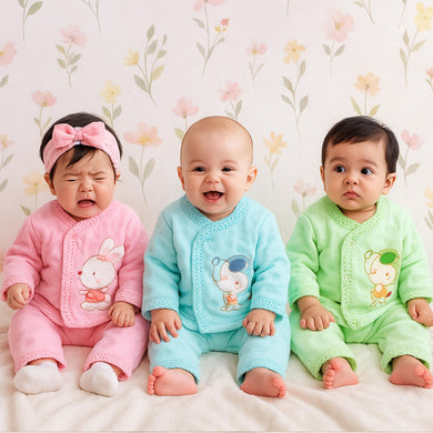 Fareto Winter Season Clothing Set Shirts and Pyjama (Pack of 3)( colours may vary)(F176)