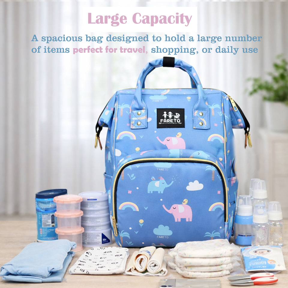 Fareto Multipurpose Stylish Diaper Bag for Mothers | Spacious Baby Care Organizer | Lightweight & Travel-Friendly | Gift For Mothers | Maternity bag for newborn baby (Pack of 1)(F707)