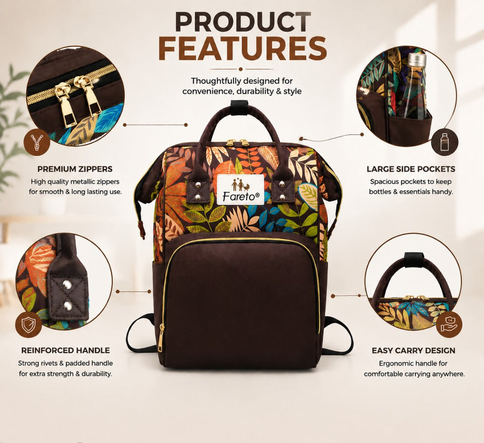 FARETO PREMIUM QUALITY DIAPER BAG FOR MOTHER, MULTIPURPOSE STYLISH DIAPER BAG (PACK OF 1)(F791)