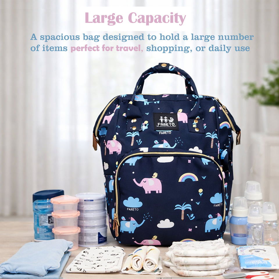 Fareto Multipurpose Stylish Diaper Bag for Mothers | Spacious Baby Care Organizer | Lightweight & Travel-Friendly | Gift For Mothers | Maternity bag for newborn baby (Pack of 1)(F706)