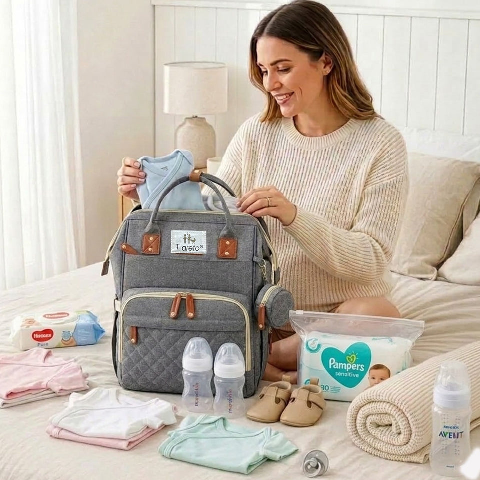 Fareto Premium Quality Diaper Bag for Mother, Multipurpose Stylish Diaper Bag (Pack Of 1)(F22)