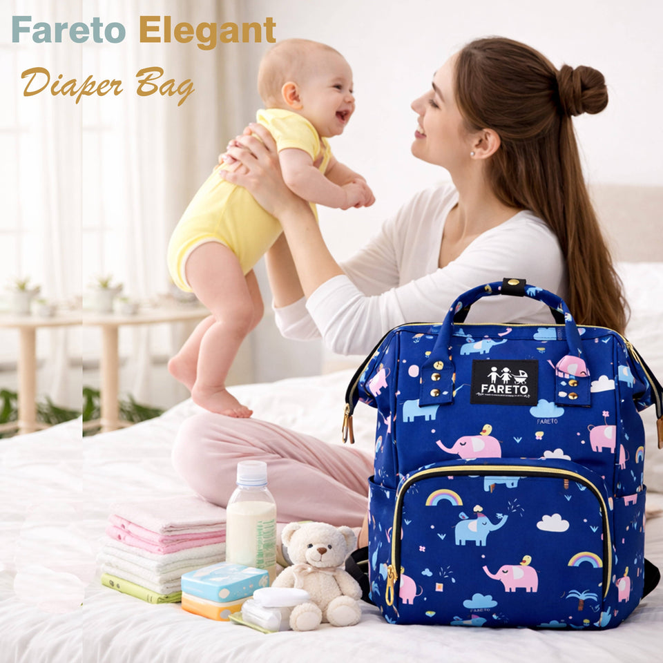 Fareto Multipurpose Stylish Diaper Bag for Mothers | Spacious Baby Care Organizer | Lightweight & Travel-Friendly | Gift For Mothers | Maternity bag for newborn baby (Pack of 1)(F708)